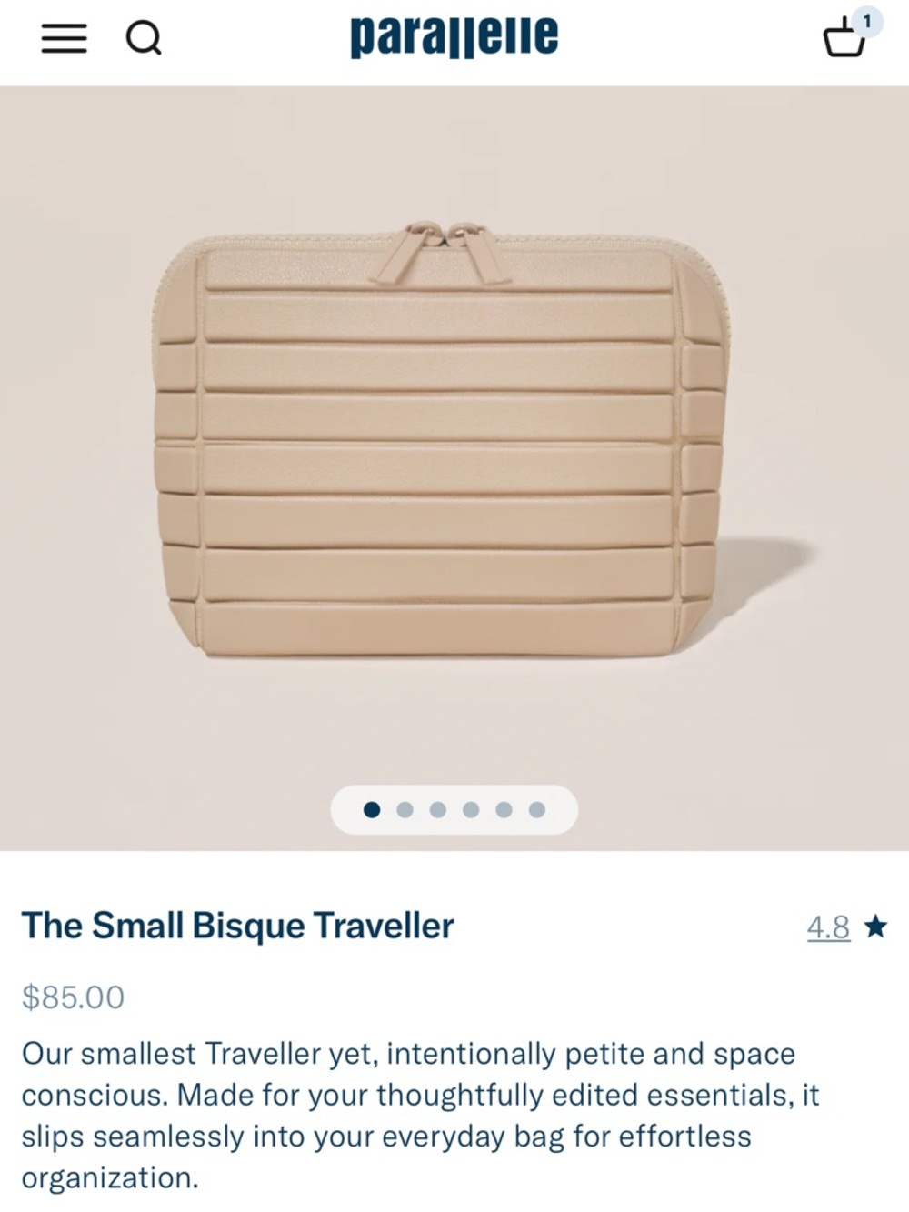 Parallelle Small Bisque Traveler NWOT